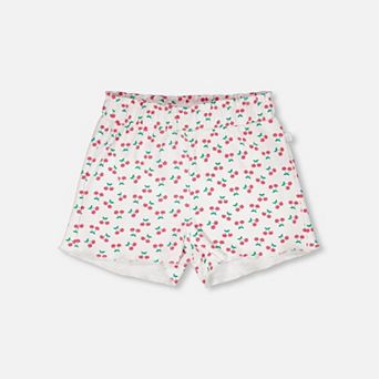Little Kids Girl Rib Shorts Printed Cherries