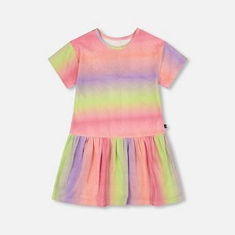 Big Kids Girl Printed Jersey Dress with Heart Back Cut Out