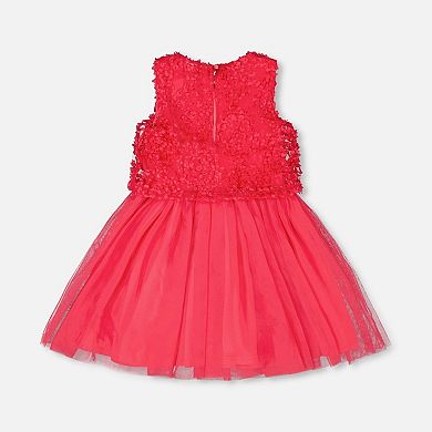 Big Kids Girl Sleeveless Textured Rosette Dress