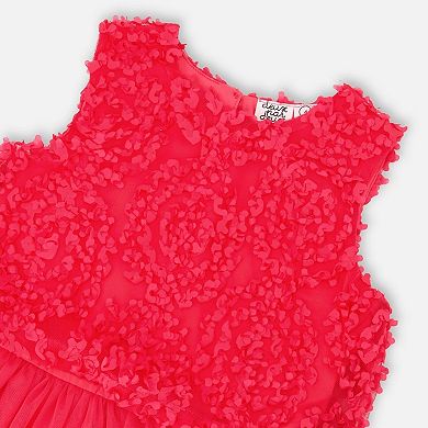 Big Kids Girl Sleeveless Textured Rosette Dress