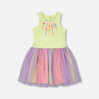 Big Kids Girl Sleeveless Bi-Material Dress