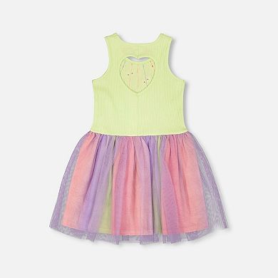 Big Kids Girl Sleeveless Bi-Material Dress