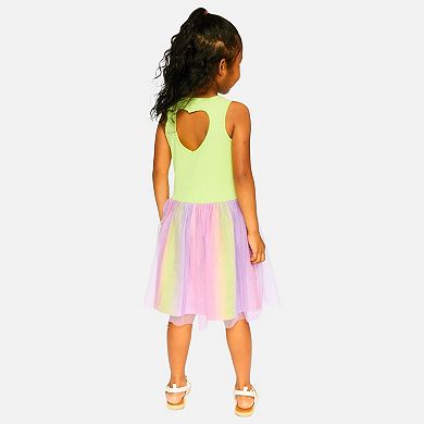Big Kids Girl Sleeveless Bi-Material Dress
