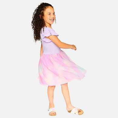 Big Kids Girl Bi-Material Mesh Dress