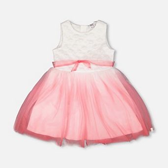 Big Kids Girl Bi-Material Pleated Mesh Dress