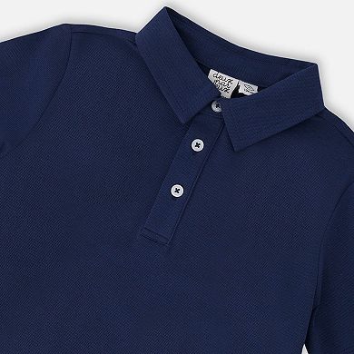 Big Kids Boy Classic Button Placket Short Sleeve Polo T-Shirt