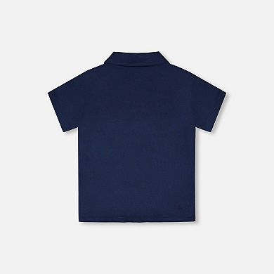 Big Kids Boy Classic Button Placket Short Sleeve Polo T-Shirt