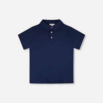 Big Kids Boy Classic Button Placket Short Sleeve Polo T-Shirt