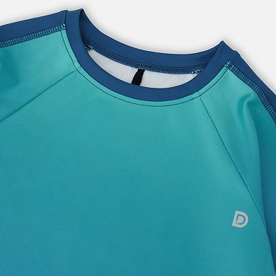 Big Kids Boy Short Sleeve Athletic Top In Recycled Polyester Gradient