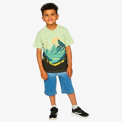 Big Kids Boy Stretch Jean Bermuda To Gradient