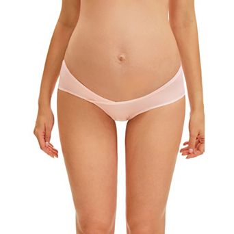 Women's Maternity Underwear Pregnancy Ice Silk V-Shaped Belly Support Low Rise Seamless Briefs