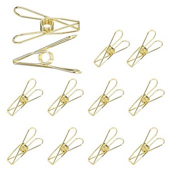 12 pc Clothes Pins for Hanging, Metal Clothing Clips Heavy Duty Laundry Spring Pegs Clothesline Clip