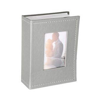 6.5x4.9" Small Photo Album, PU Leather Picture Book with Front Window, Holds 4x6" 100 Photos
