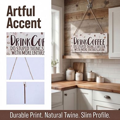 Coffee Bar Sign for Station Decor Rustic Wood Hanging Plaque for Coffee Nook Small Kitchen Wall Art