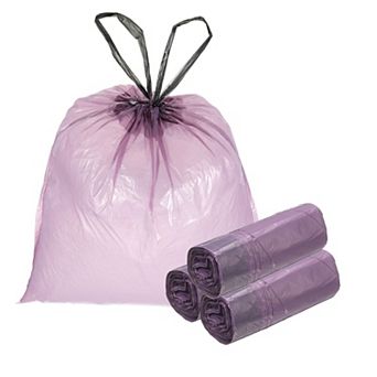 80 Count Trash Bags with Drawstring, Garbage Bags, Unscented Bathroom Trash Can Bin Liners Tear-Free