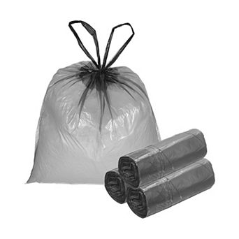 80 Count Trash Bags with Drawstring, Garbage Bags, Unscented Bathroom Trash Can Bin Liners Tear-Free