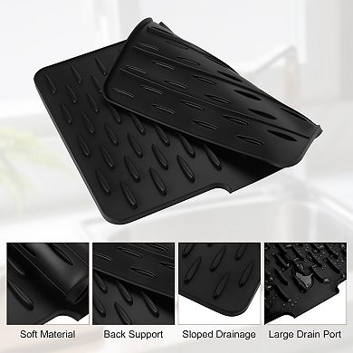 Dish Drainer Mat Silicone for Kitchen Counter Fast Drying 15.75x12.6 Inch 1Pc
