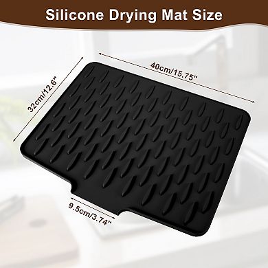 Dish Drainer Mat Silicone for Kitchen Counter Fast Drying 15.75x12.6 Inch 1Pc