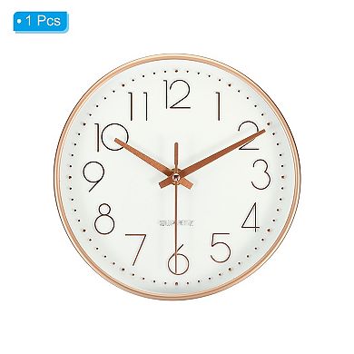 1Pc Round Wall Clock, Battery Operated Silent