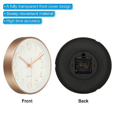 1Pc Round Wall Clock, Battery Operated Silent