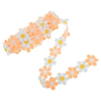 Embroidered Two-Tone Colored Petals Sewing Lace Trim for Crafts 1 pc