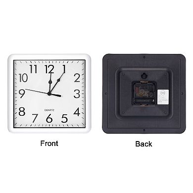 9x9 inch 1Pc Wall Clock, Quartz Battery Operated Silent Square