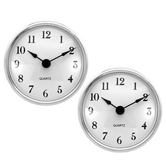2 pc Quartz Clock Inserts, Round Quartz