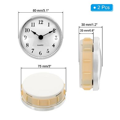 2 Pcs Quartz Clock Inserts, Round Quartz