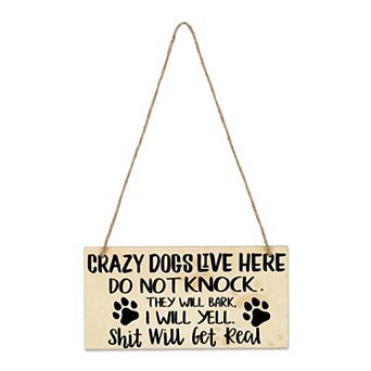 Funny Dog Sign for Home Decor Wooden Hanging Plaque Rustic Pet Lover Gift Wall Art for Room