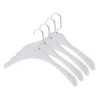 4 pc Flat Hook Clothes Hanger White