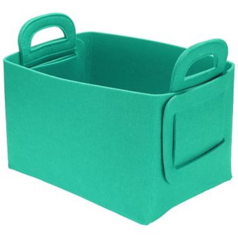 1 pc Felt Storage Bin, Storage Box with Handles Collapsible Organizer Baskets