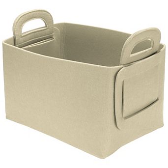 1 pc Felt Storage Bin, Storage Box with Handles Collapsible Organizer Baskets