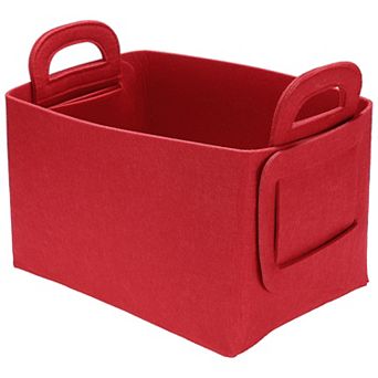 1 pc Felt Storage Bin, Storage Box with Handles Collapsible Organizer Baskets