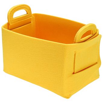 1 pc Felt Storage Bin, Storage Box with Handles Collapsible Organizer Baskets
