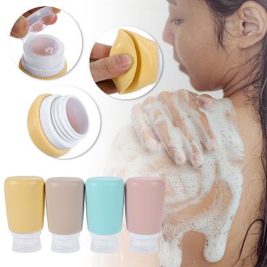 3.04oz Reusable Silicone Travel Container Set 4 Pcs