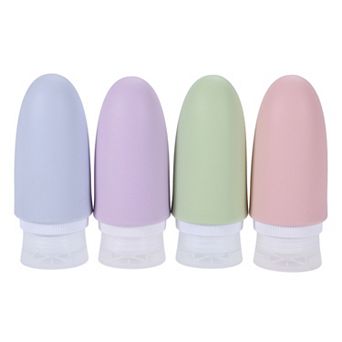 4 pc Refillable Silicone Travel Container Set