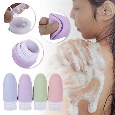4 Pcs Refillable Silicone Travel Container Set