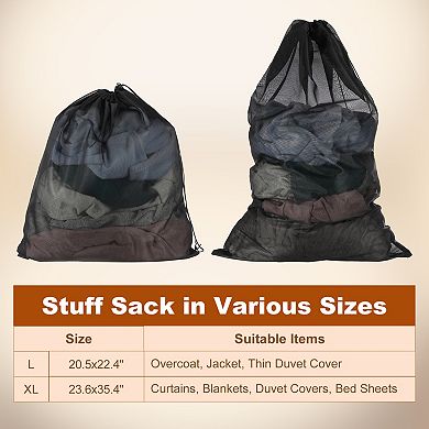 23.6 x 35.4 Inch 1Pc Laundry Bag, Large Drawstring Net Laundry Bag, Black