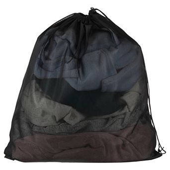 20.5 x 22.4 Inch 1 pc Laundry Bag, Large Drawstring Net Laundry Bag, Black