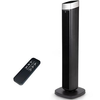 42 in 4 speeds Tower Fan in Black with Oscillating, Remote Control, 12Timer