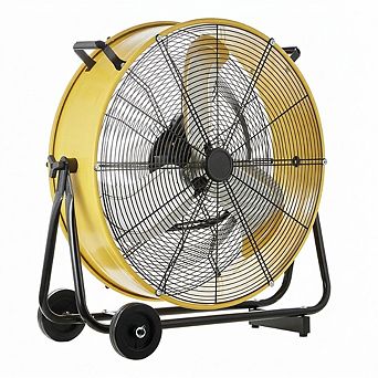 24 Inch Industrial Drum Fan 8800 CFM High Velocity 3 Speed Metal Air Circulator with Handles