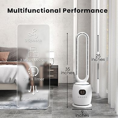 42"Evaporative Air Cooler，3 Modes Portable Air Cooling Fan with 70° Oscillation