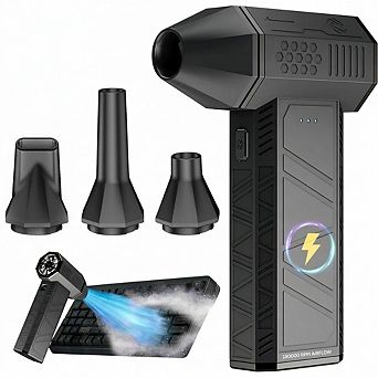 Cordless Electric Air Duster 180000RPM 3-Gear Turbo Fan 13cm 205g 4 Nozzle 1 pc