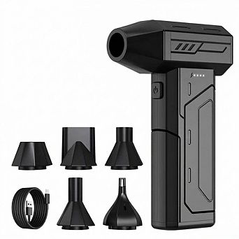130000RPM Cordless Electric Air Duster with LED Light 5 Nozzles 3 Speed for Car and Home 1 pc
