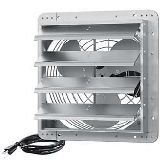 16 Inch Aluminum Louvered Exhaust Fan Wall Mount 2060 CFM Automatic Shutter 1 pc