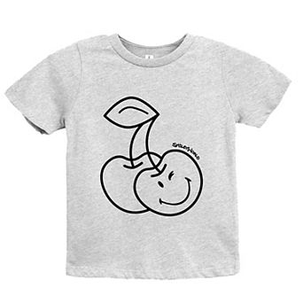 SmileyWorld Cherry Face Outline - Youth Short Sleeve Graphic T-Shirt