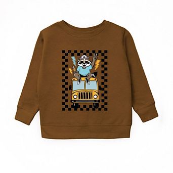 Racoon School Bus Lightning - Youth Graphic Sweatshirt