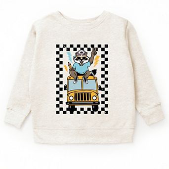 Racoon School Bus Lightning - Youth Graphic Sweatshirt