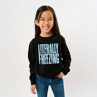 Literally Freezing Block Distressed - Youth Graphic Sweatshirt