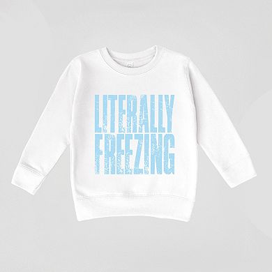 Literally Freezing Block Distressed - Toddler Graphic Sweatshirt